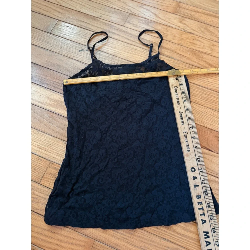 Y2K 2000s style gothic Black Floral‎ Lace Camisole Sheer Tank Top